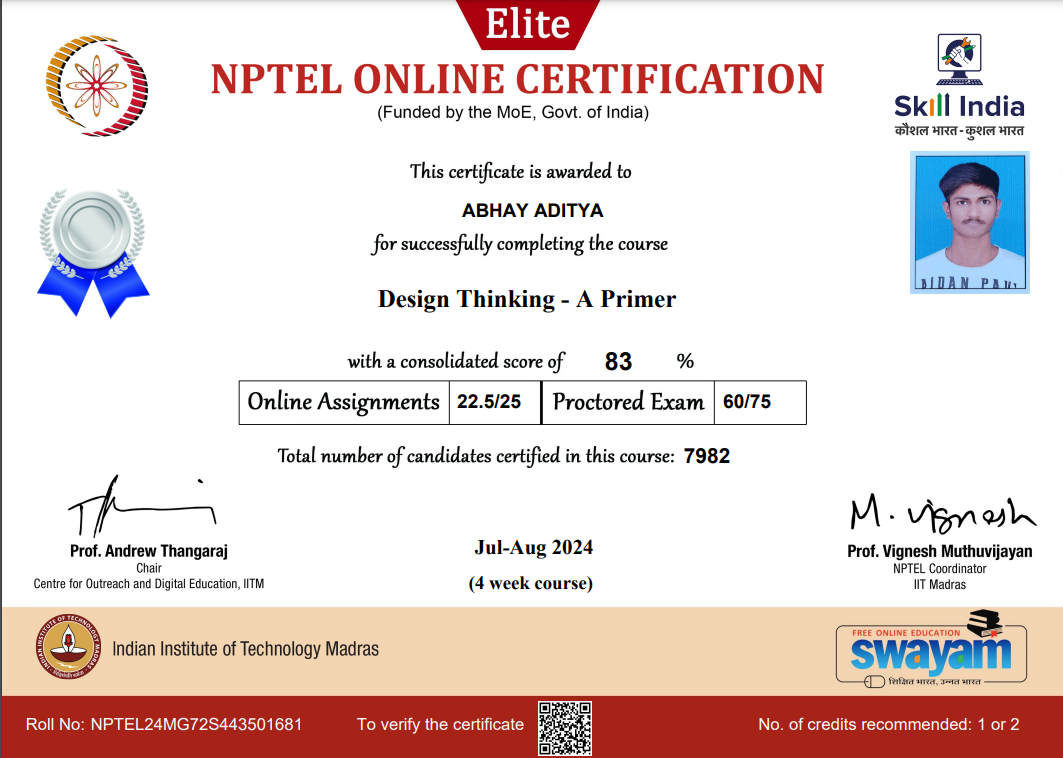 NPTEL Certificate