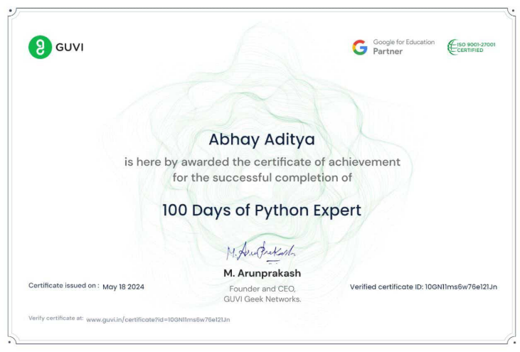 Python Expert Certificate